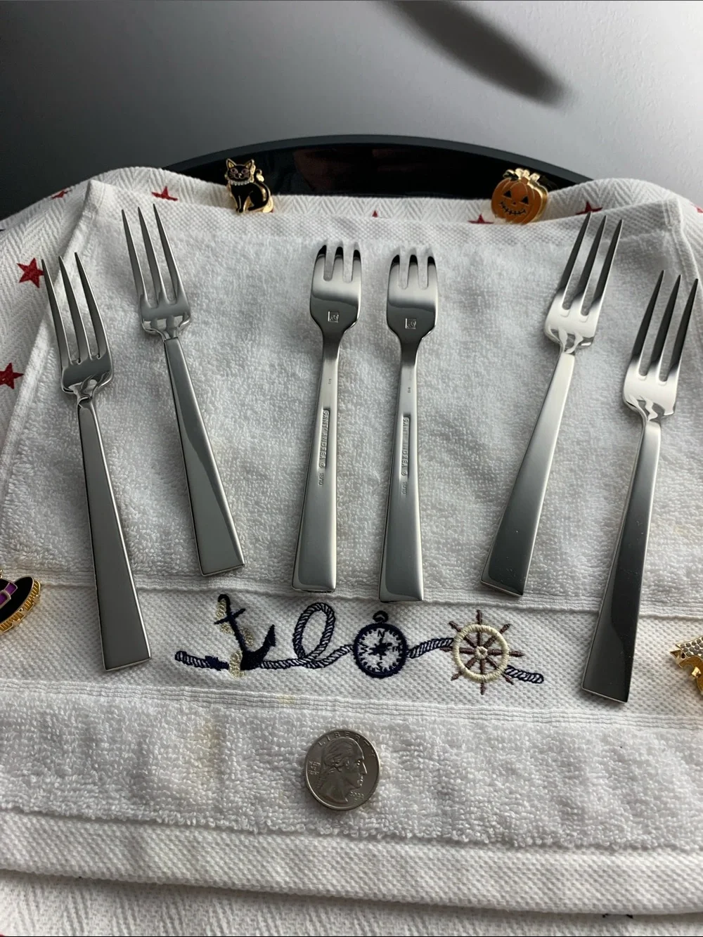 SANT ANDREA Fulcrum Glossy 18/10 Stainless Steel Forks - Polished Set of 6